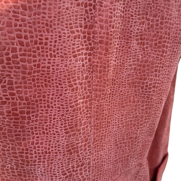 Vintage Leather Blazer Jacket Textured Size S Bradley Bayou Coral Pink - Picture 6 of 9